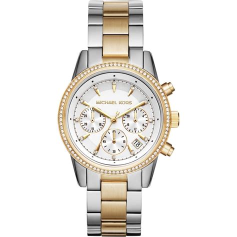 michael kors 2 tone watch women's|oversized blake two tone watch.